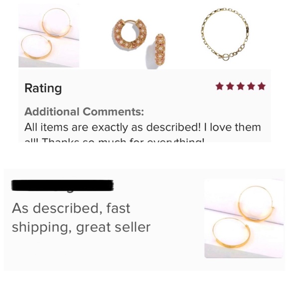 π2/$30 New Anthro Gold Annelise Hoop Earrings - Picture 5 of 6